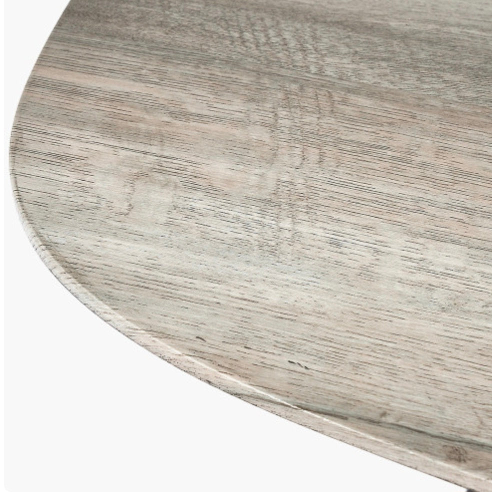 Ukiah Grey Oak Veneer and Black Metal Console Table