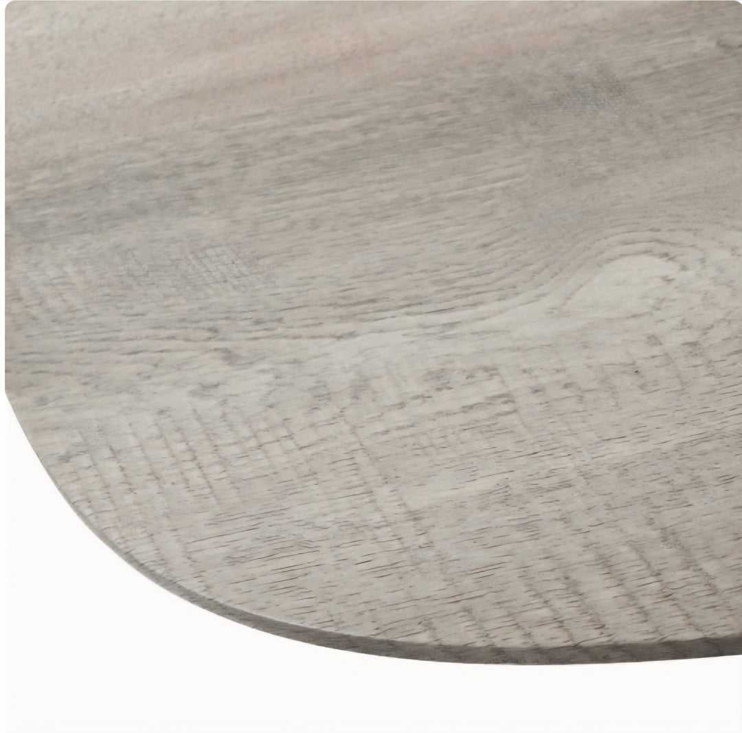 Ukiah Grey Oak Veneer and Black Metal Dining Table