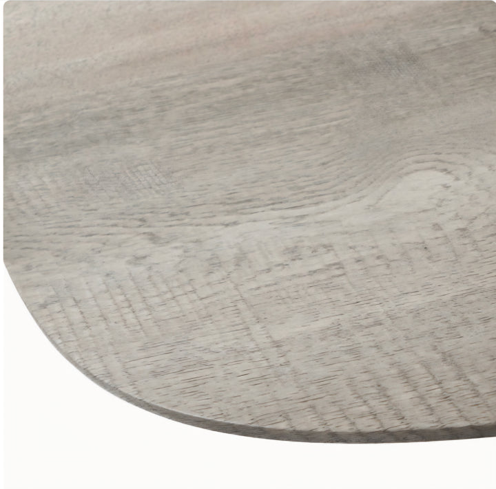 Ukiah Grey Oak Veneer and Black Metal Dining Table