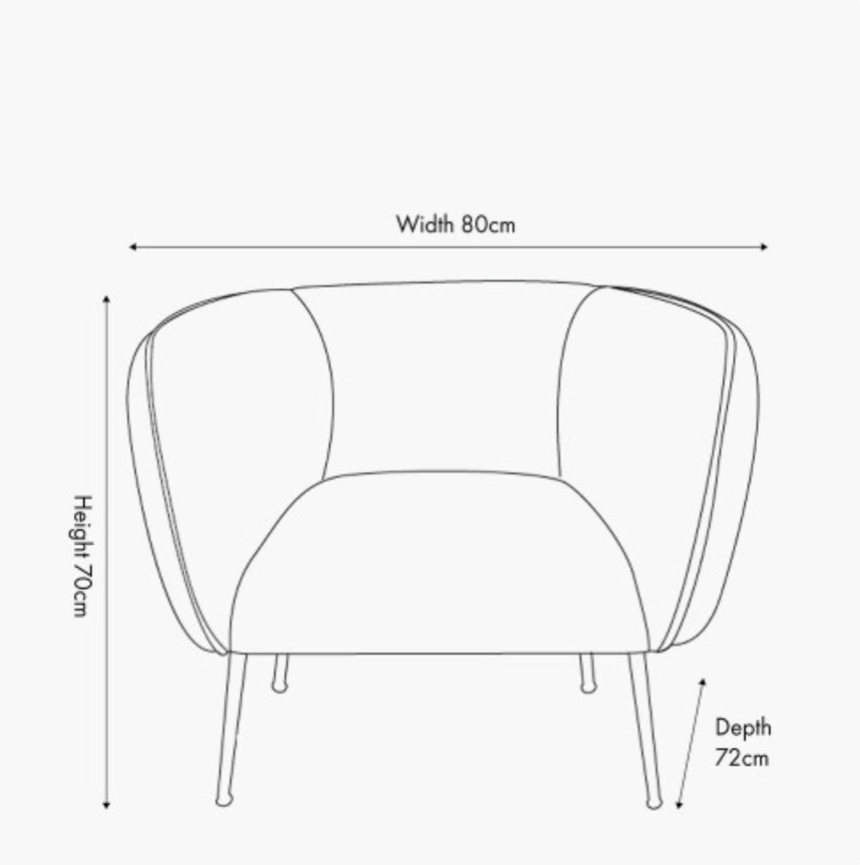 Lucca Black Velvet and Metal Armchair