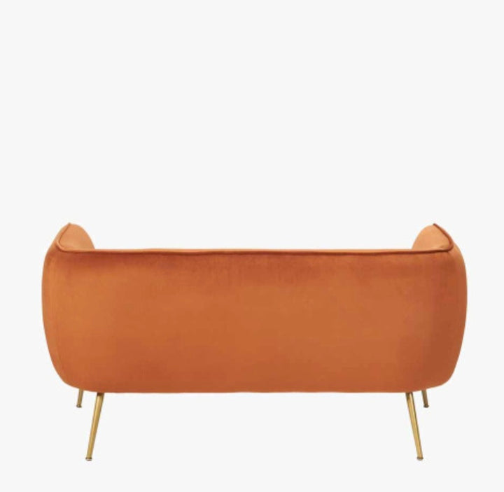 Lucca Tobacco Velvet and Metal Sofa