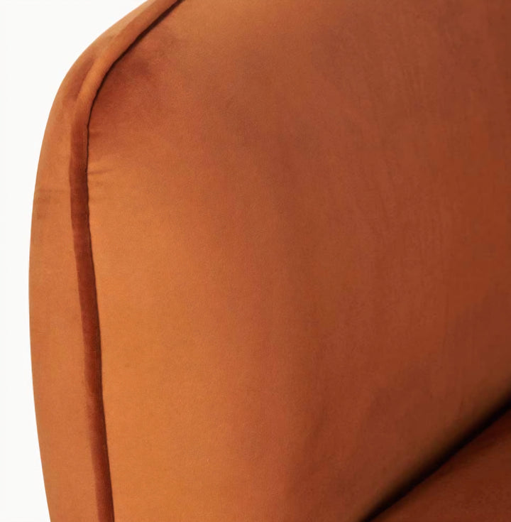 Lucca Tobacco Velvet and Metal Sofa