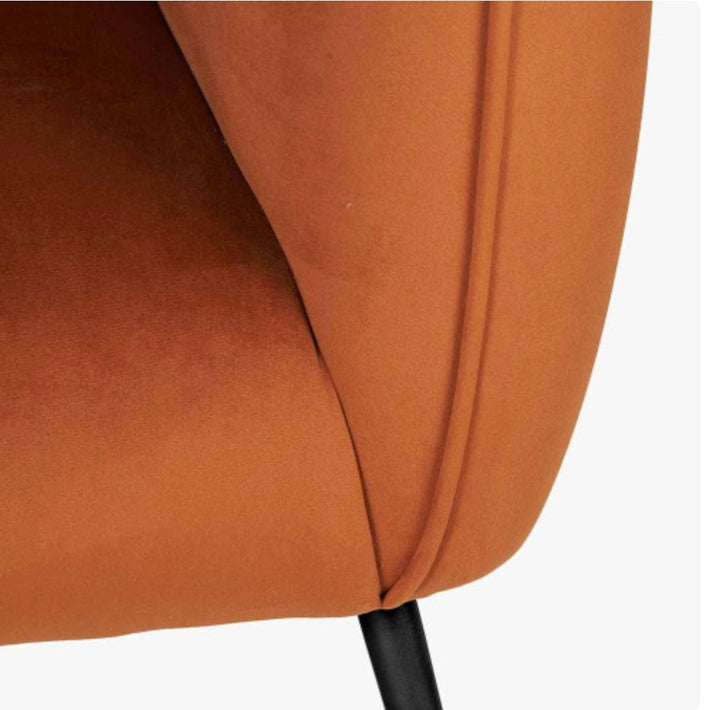 Lucca Tobacco Velvet and Metal Sofa