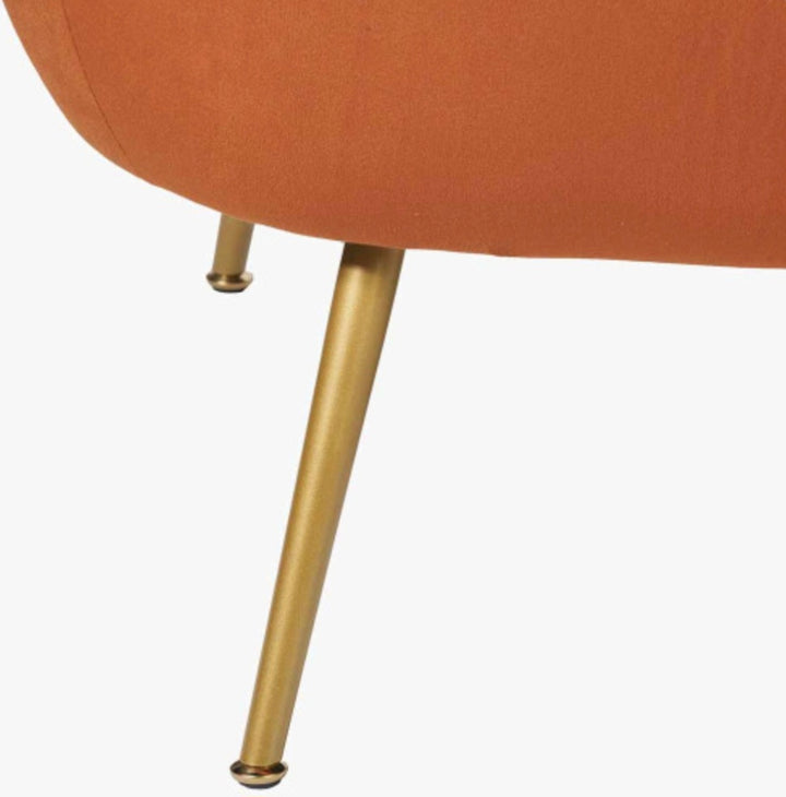 Lucca Tobacco Velvet and Metal Sofa