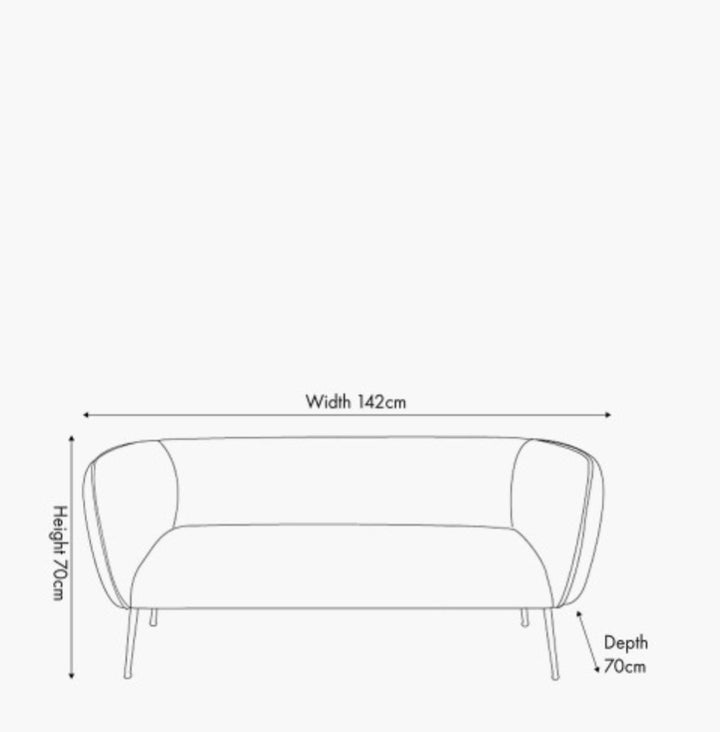 Lucca Tobacco Velvet and Metal Sofa