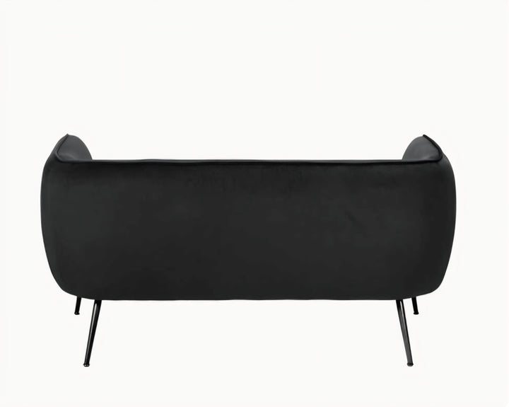 Lucca Black Velvet and Metal Sofa
