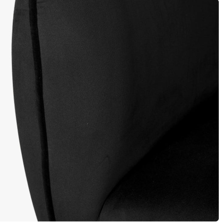 Lucca Black Velvet and Metal Sofa