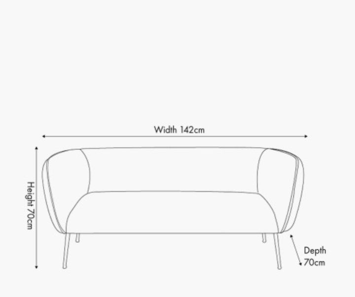 Lucca Black Velvet and Metal Sofa