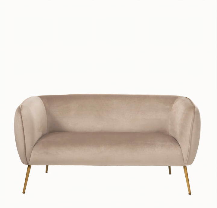 Lucca Biscuit Velvet and Metal Sofa