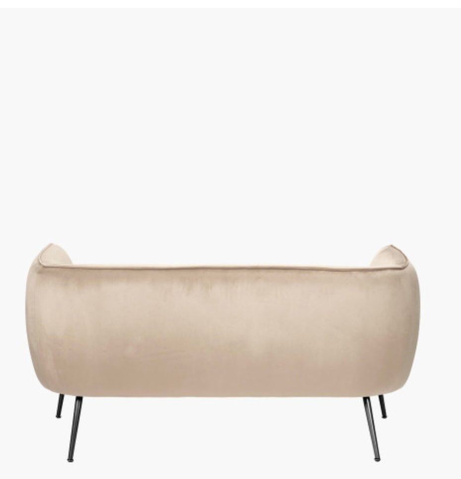 Lucca Biscuit Velvet and Metal Sofa