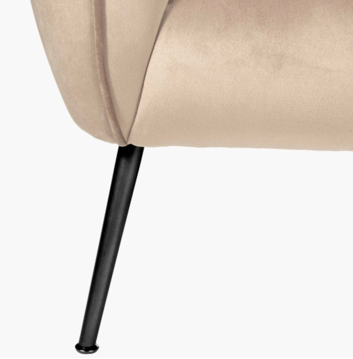 Lucca Biscuit Velvet and Metal Sofa