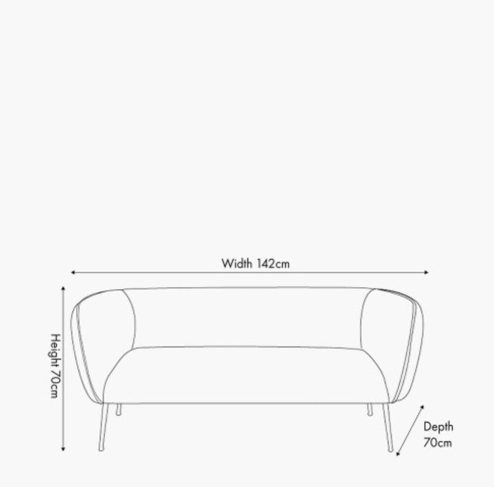 Lucca Biscuit Velvet and Metal Sofa