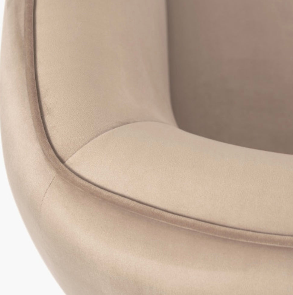 Lucca Biscuit Velvet and Metal Armchair