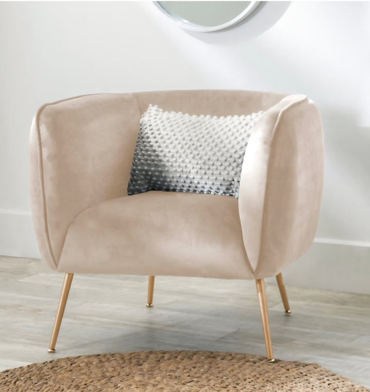 Lucca Biscuit Velvet and Metal Armchair