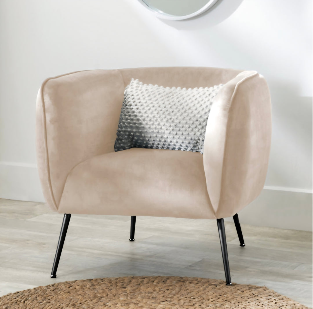 Lucca Biscuit Velvet and Metal Armchair
