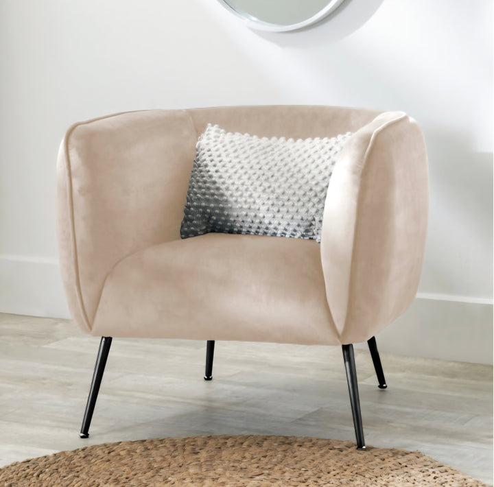 Lucca Biscuit Velvet and Metal Armchair