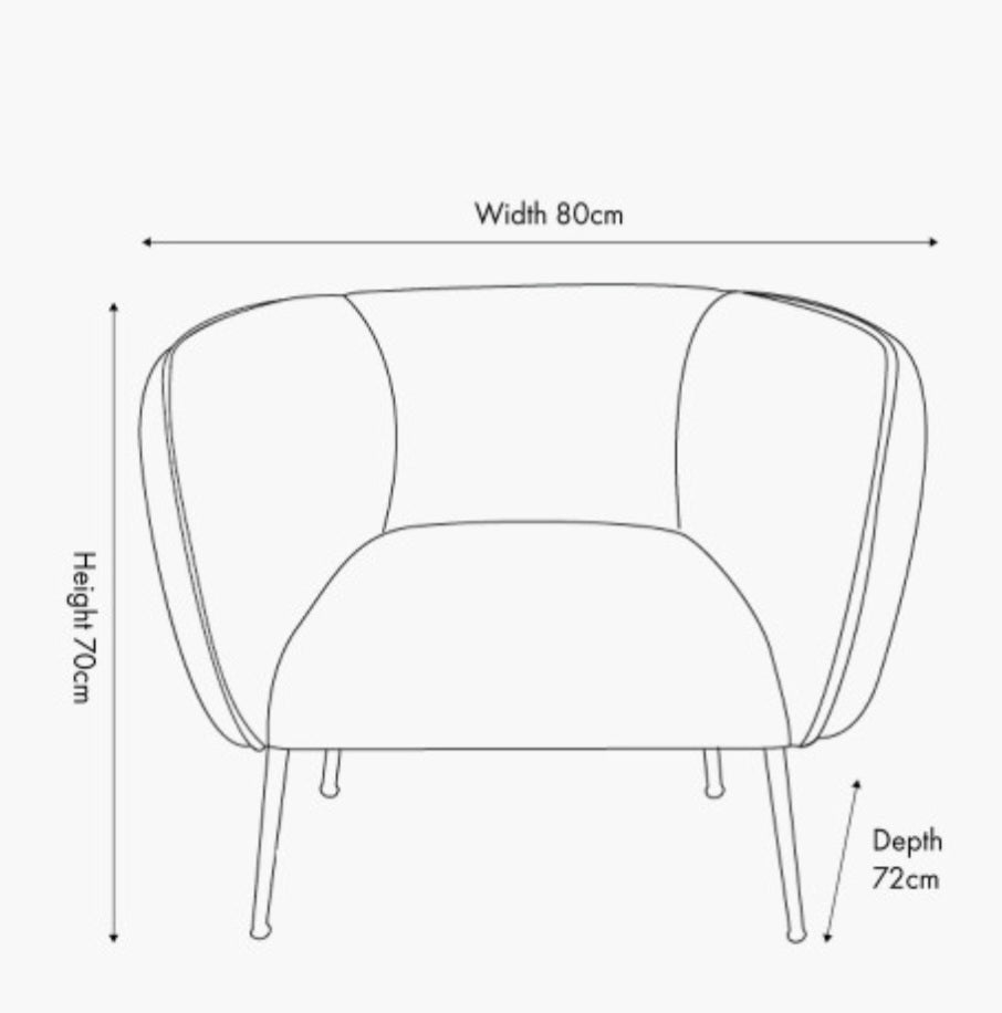 Lucca Biscuit Velvet and Metal Armchair