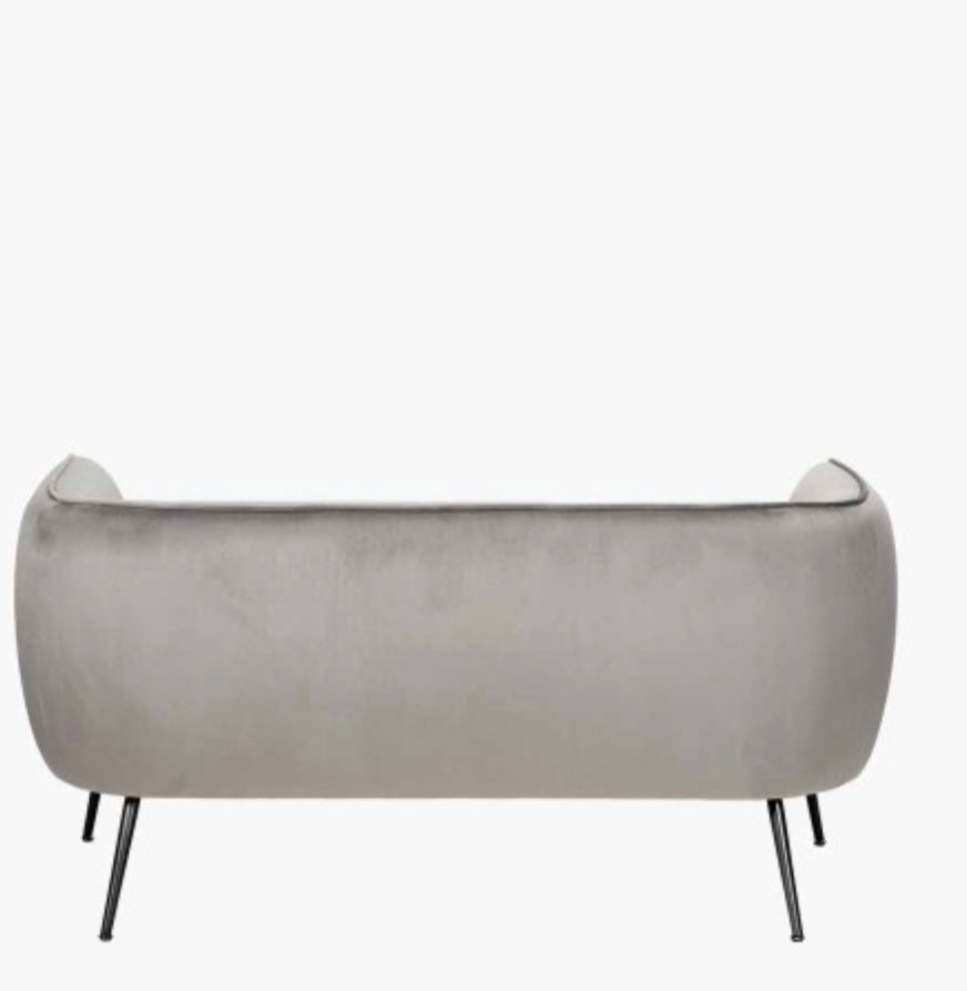 Lucca Dove Grey Velvet and Metal Sofa