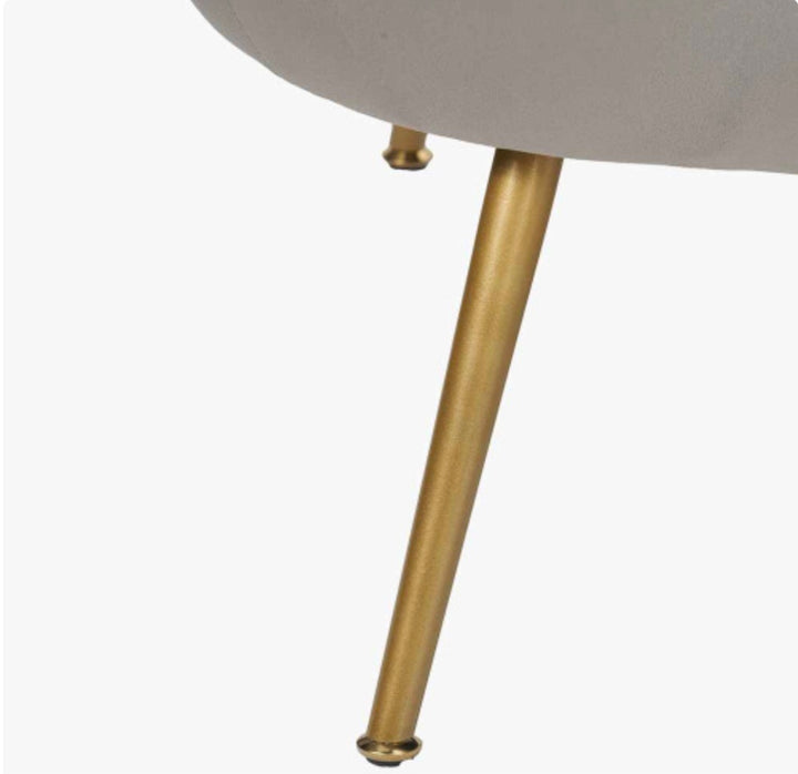 Lucca Dove Grey Velvet and Metal Sofa