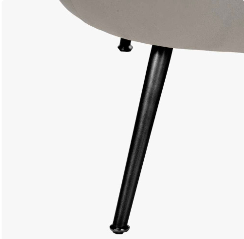 Lucca Dove Grey Velvet and Metal Sofa