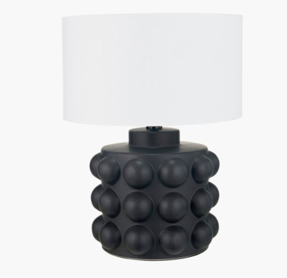 Serenity Black Bobbled Ceramic Large Table Lamp Base