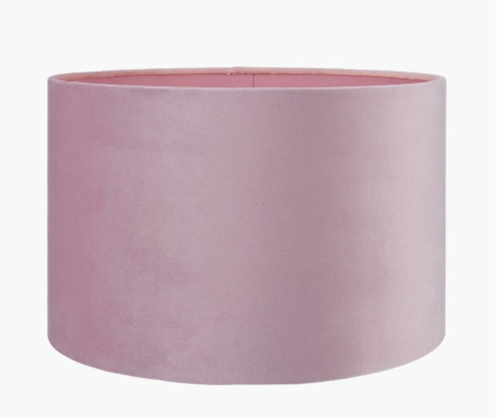 Rene 35cm Blush Velvet Cylinder Lampshade