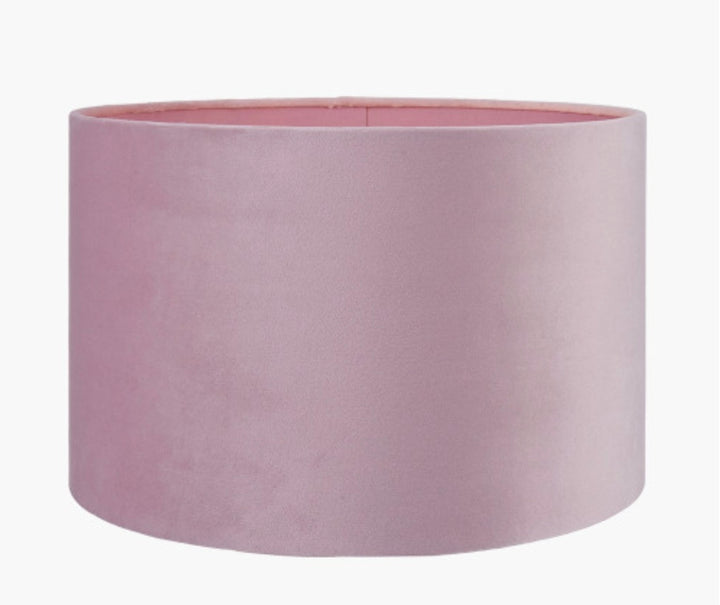 Rene 35cm Blush Velvet Cylinder Lampshade
