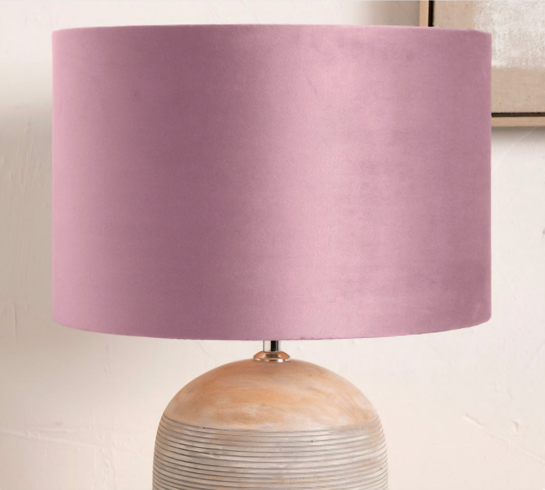 Rene 35cm Blush Velvet Cylinder Lampshade