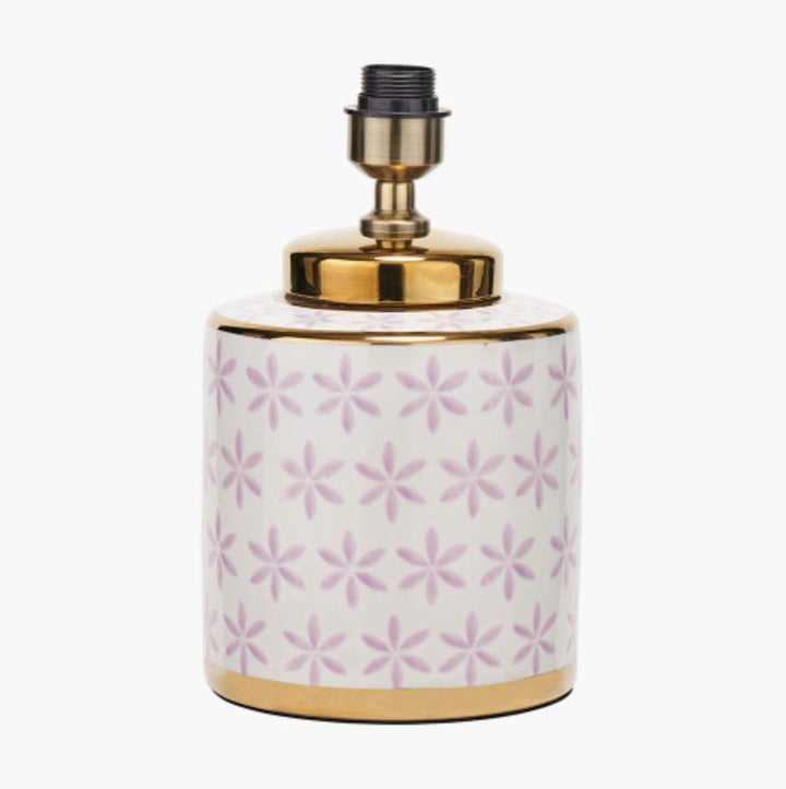 Thea Lillac and Gold Leaf Ceramic Table Lamp Base