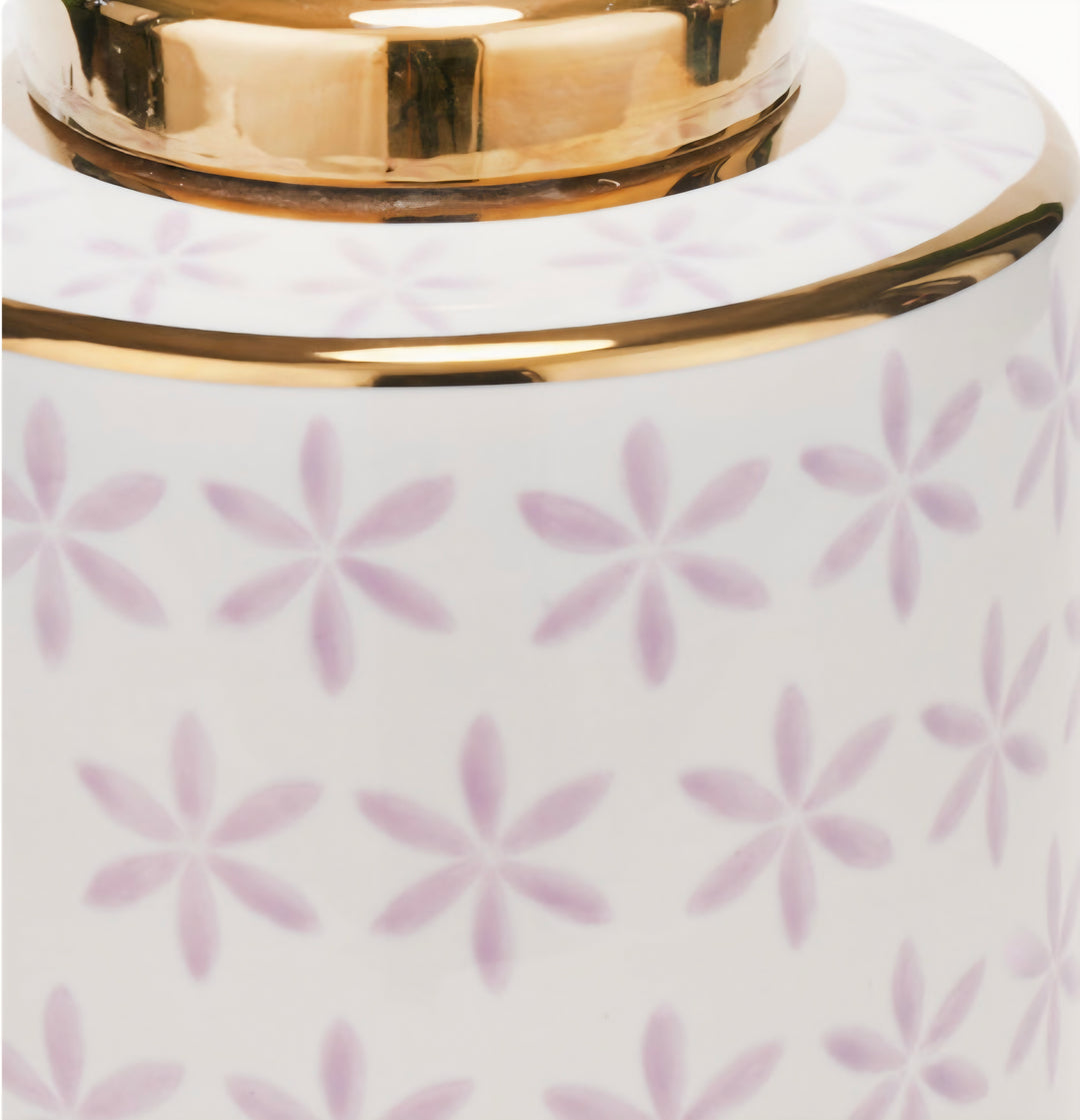 Thea Lillac and Gold Leaf Ceramic Table Lamp Base