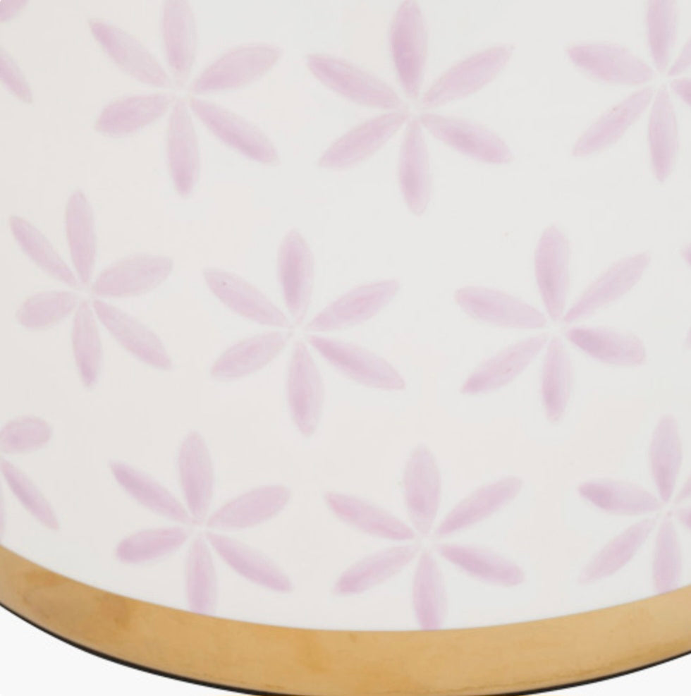 Thea Lillac and Gold Leaf Ceramic Table Lamp Base