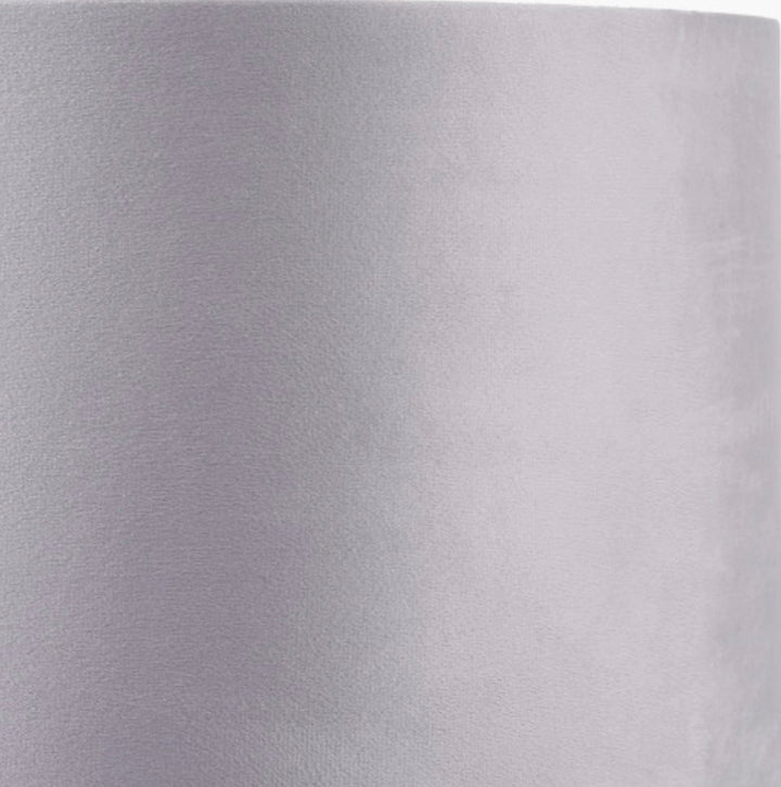 Rene 35cm Light Grey Velvet Cylinder Lampshade