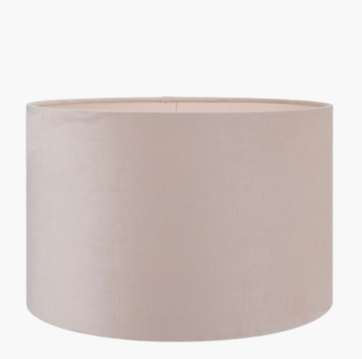 Rene 35cm Greige Velvet Cylinder Lampshade