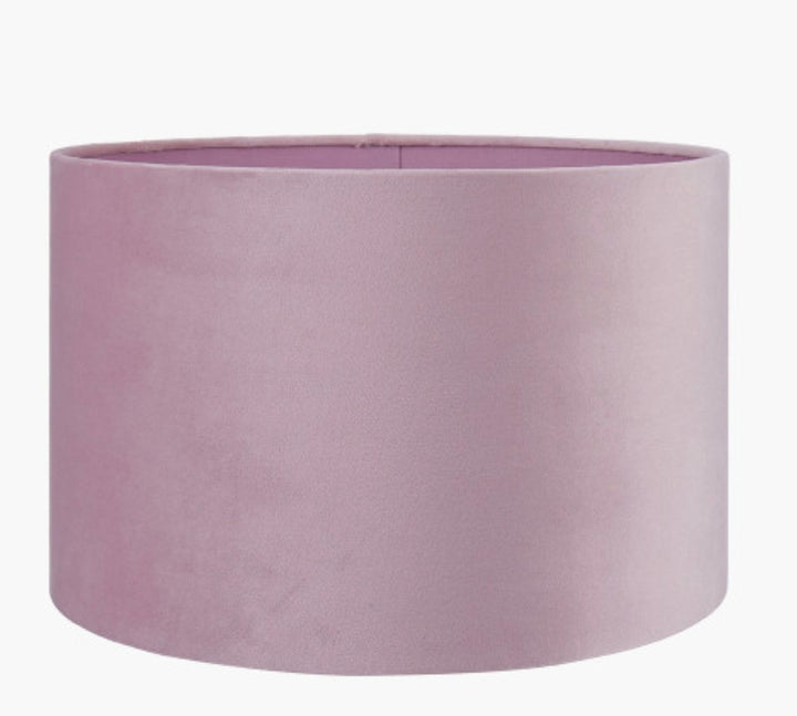 Rene 35cm blush Velvet Cylinder Lampshade