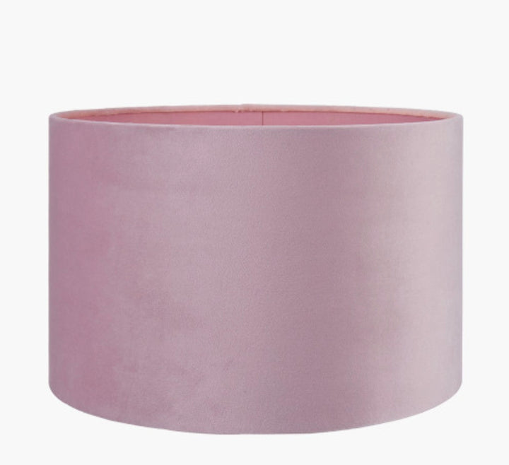 Rene 35cm blush Velvet Cylinder Lampshade