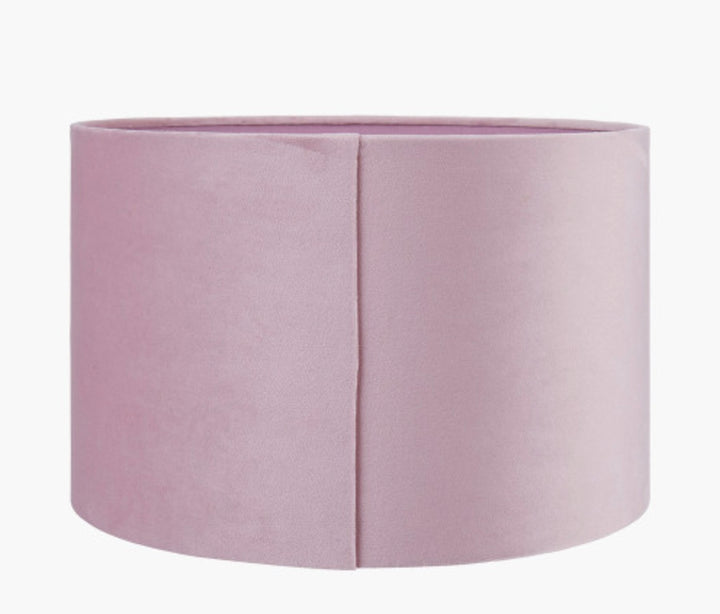 Rene 35cm blush Velvet Cylinder Lampshade