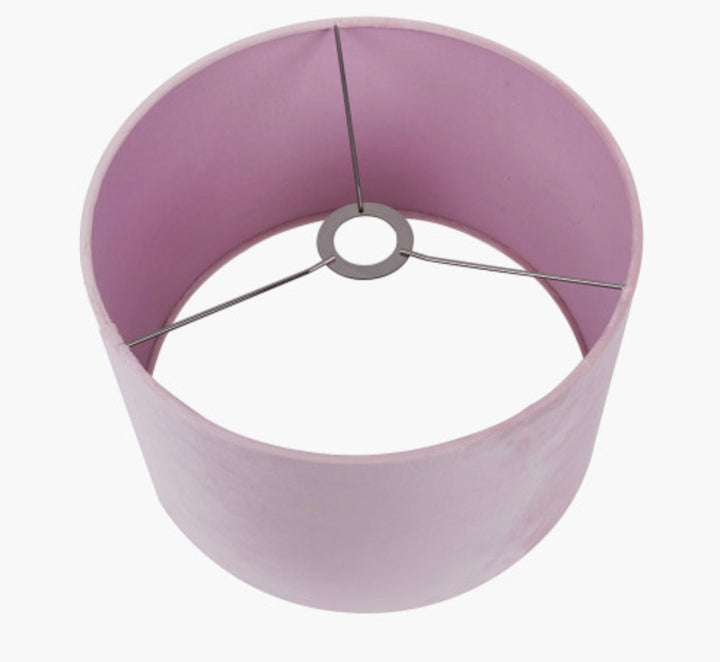 Rene 35cm blush Velvet Cylinder Lampshade