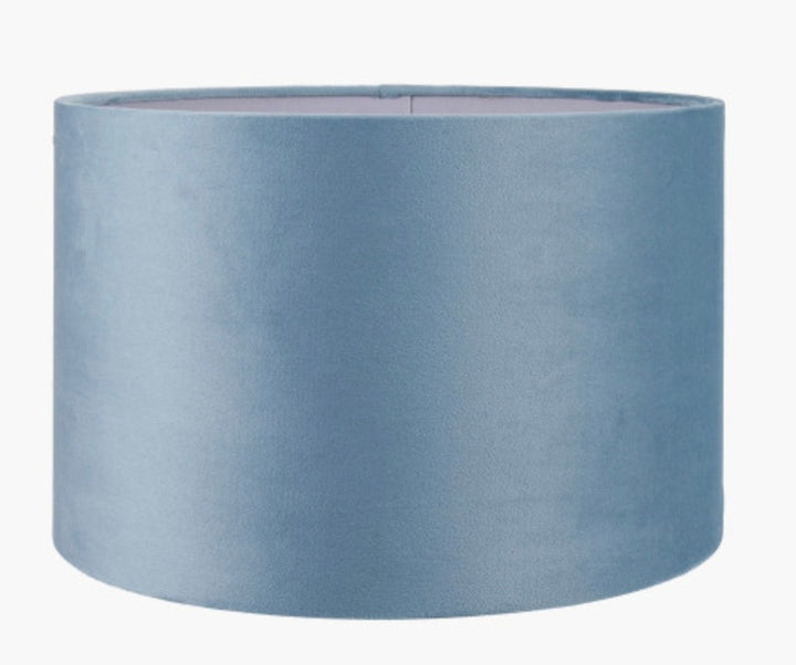 Rene 35cm Duck Egg Velvet Cylinder Lampshade
