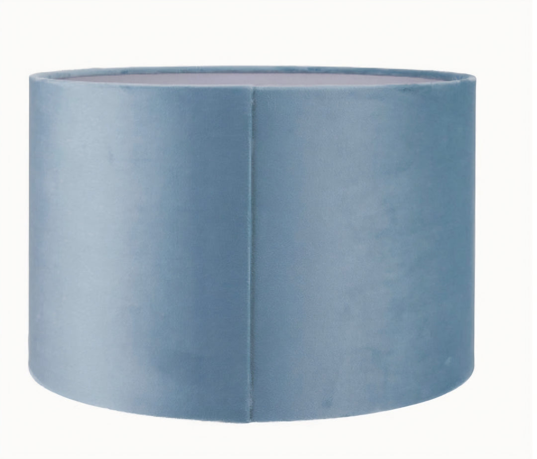 Rene 35cm Duck Egg Velvet Cylinder Lampshade