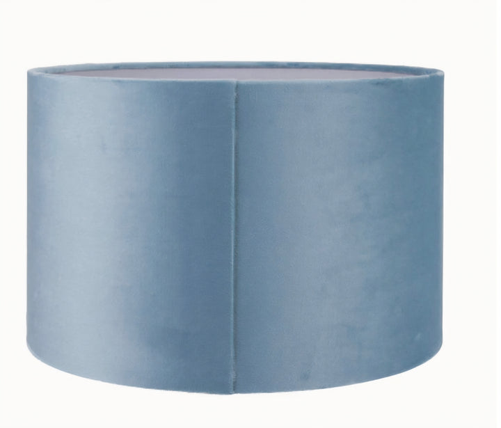 Rene 35cm Duck Egg Velvet Cylinder Lampshade