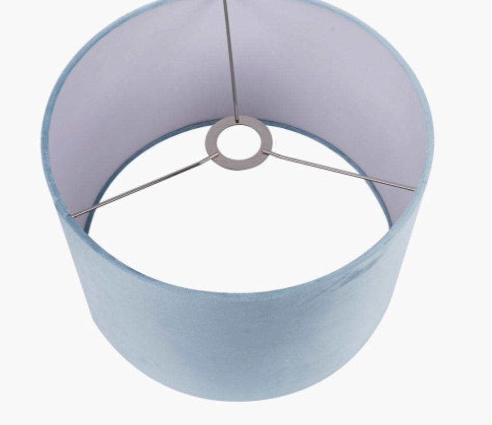 Rene 35cm Duck Egg Velvet Cylinder Lampshade