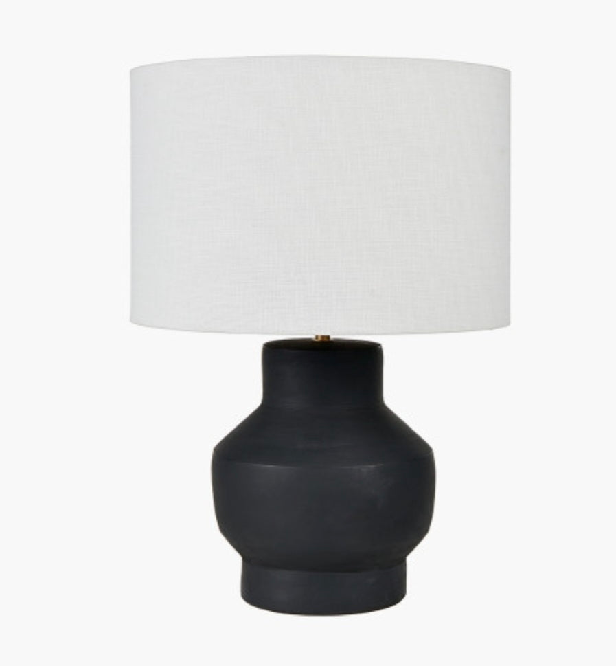 Inna Black Urn Terracotta Table Lamp Base