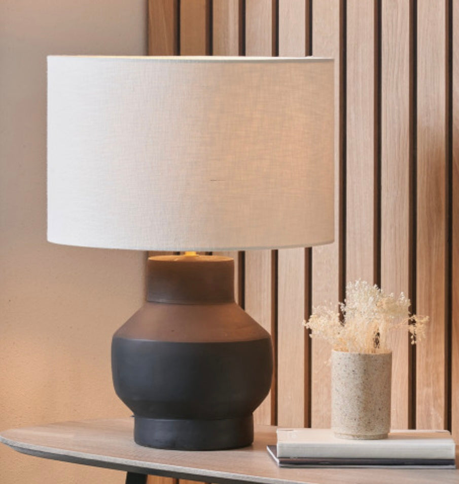 Inna Black Urn Terracotta Table Lamp Base