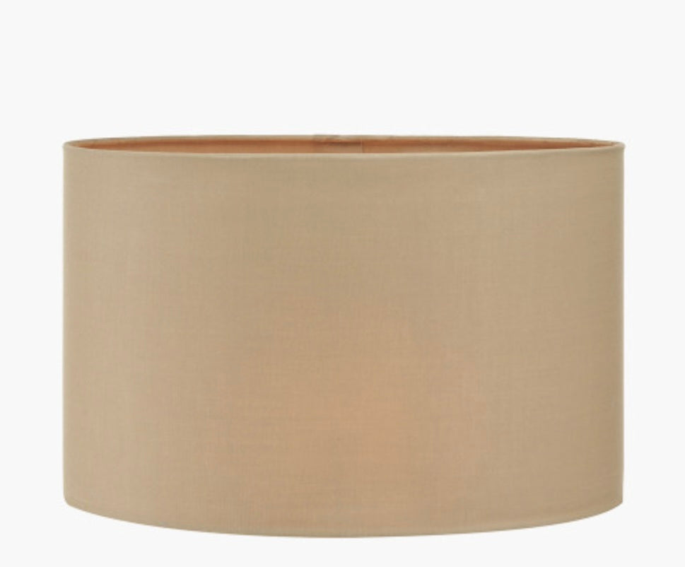 Mia 25cm Taupe Oval Cotton Mix Lampshade
