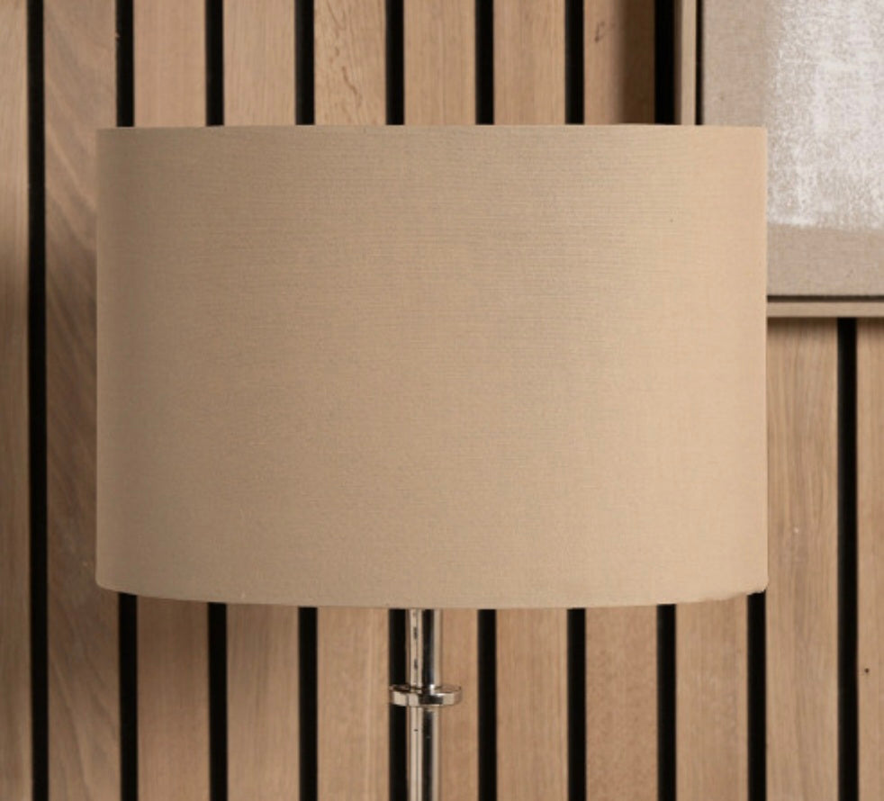 Mia 25cm Taupe Oval Cotton Mix Lampshade