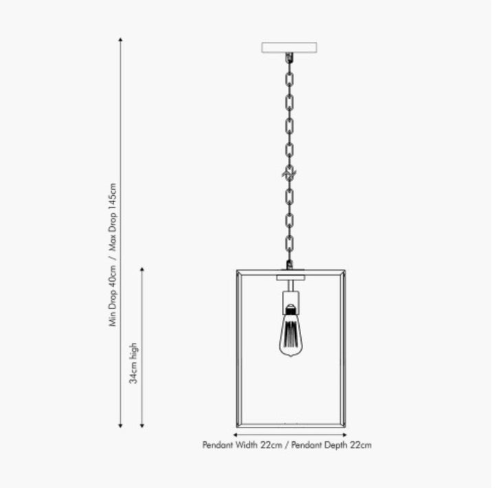 Llewellyn Matt Black Metal and Glass Pendant