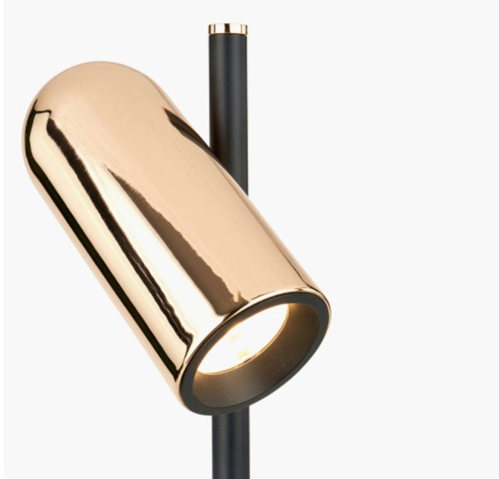 Xena Black and Rose Gold Metal LED Table Lamp