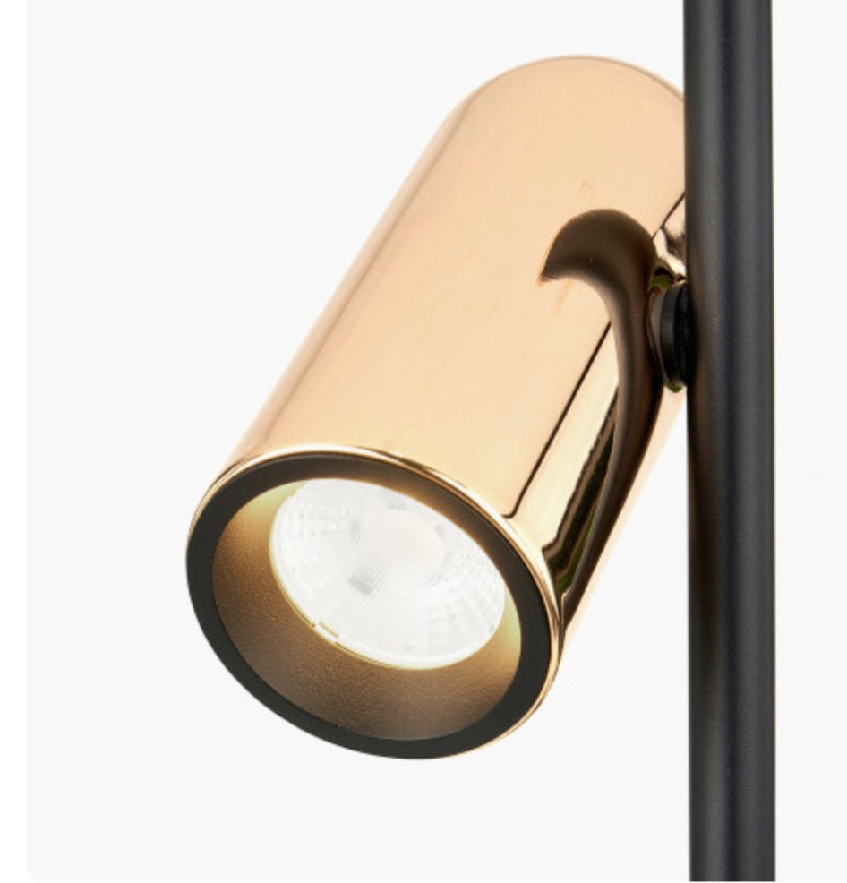 Xena Black and Rose Gold Metal LED Table Lamp