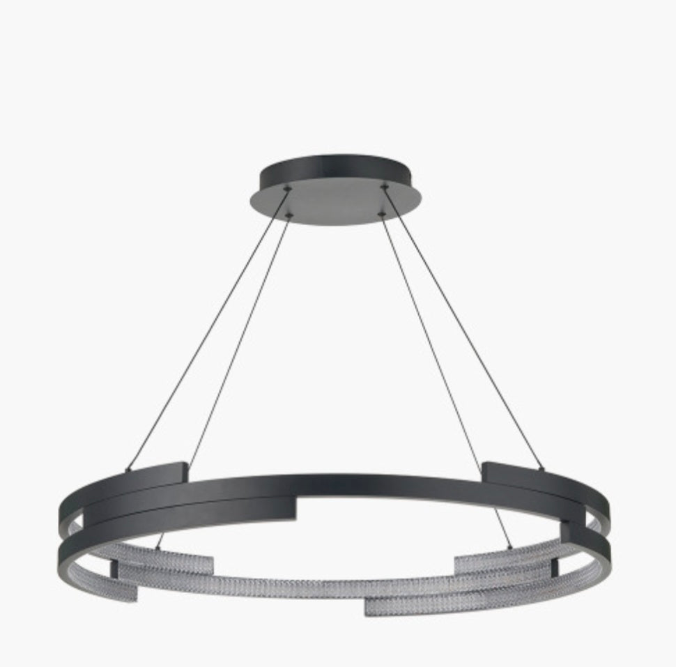 Sienna Black Metal LED Ring Pendant