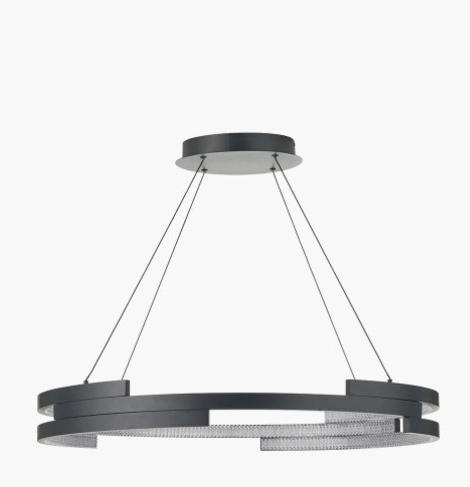 Sienna Black Metal LED Ring Pendant